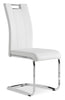 Tuxedo Side Chair - Modern style Dining Chair in White Steel and Faux Leather