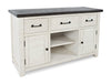 Madison 50" TV Stand - White - Rustic style TV Stand in White and brown