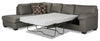 Morty 2-Piece Leather-Look Fabric Left-Facing Sofa Bed Sectional - Grey 