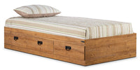 Lit matelot Driftwood pour enfants avec 3 tiroirs de rangement, brun - format lit double