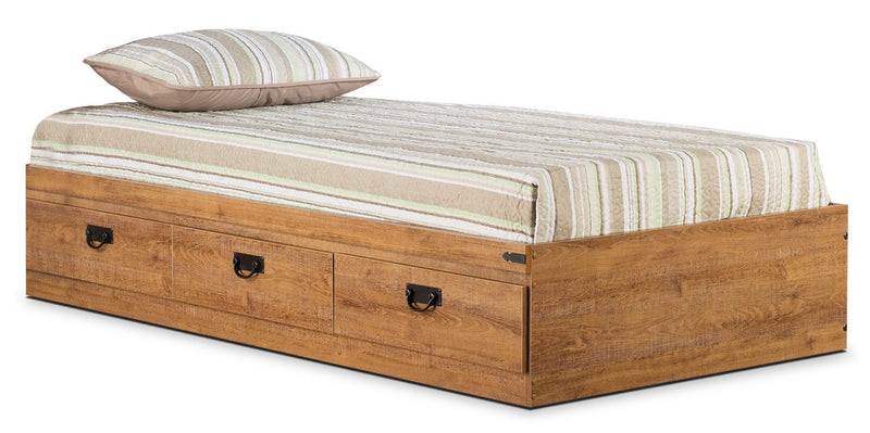 Lit matelot Driftwood pour enfants avec 3 tiroirs de rangement, brun - format lit double