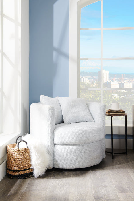 Fauteuil d’appoint pivotant Cuddler Petite de 36 po fabriqué au Canada en tissu de chenille - gris Teddy Star