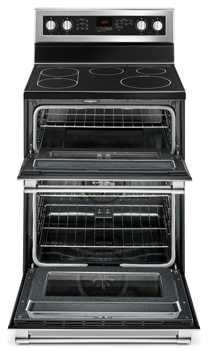 Cuisinière électrique Maytag de 6,7 pi³ avec autonettoyage et four double - acier inoxydable résistant aux traces de doigts - YMET8800FZ