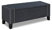 Pouf de rangement Milan de 53,5 po - apparence lin gris