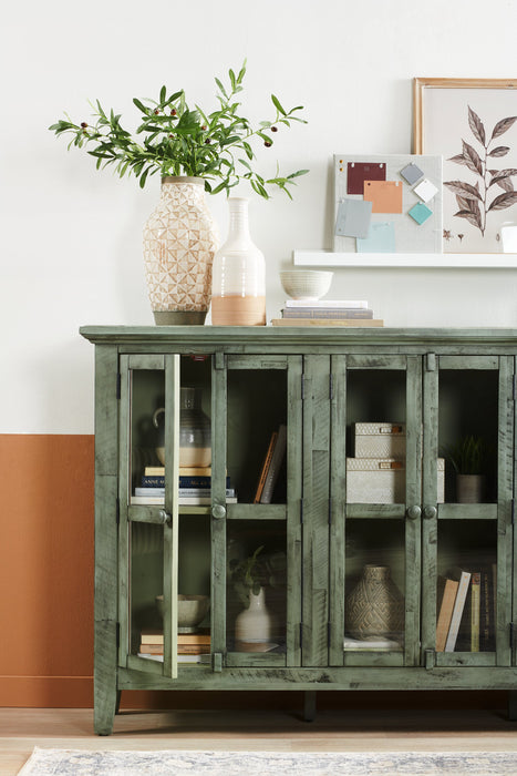 Grande armoire décorative Rocco de 70 po avec 6 portes - bleu antique