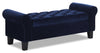 Banc de rangement Sadie de 53 po - velours bleu