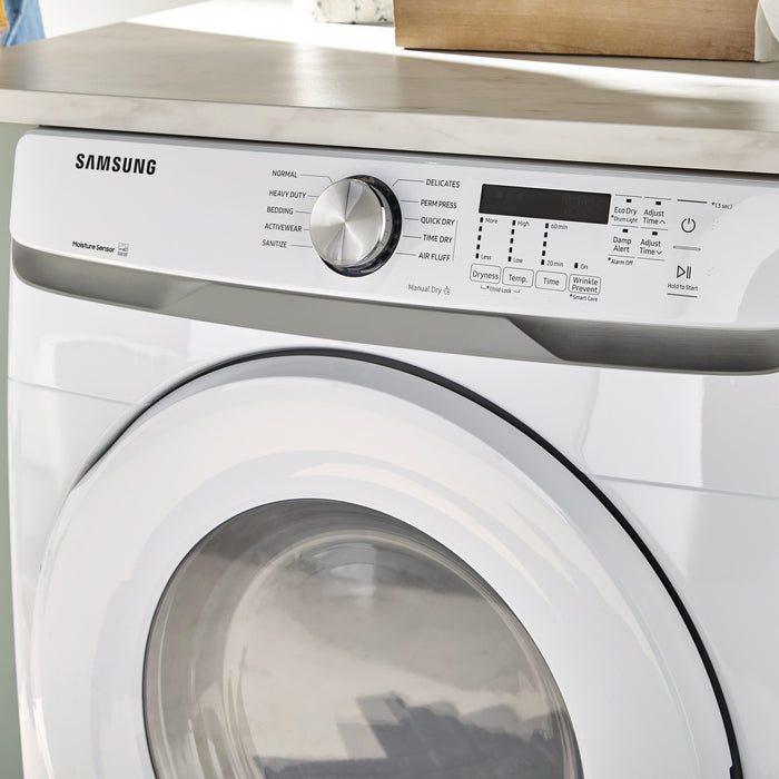 Laveuse à chargement frontal de 5,2 pi³ et sécheuse électrique de 7,5 pi³ de Samsung – blanches