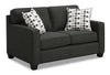 Sawyer Linen-Look Fabric Loveseat - Charcoal Grey 