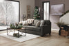 Sawyer Linen-Look Fabric Sofa - Charcoal Grey 