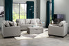 Sawyer Linen-Look Fabric Sofa - Light Grey 
