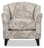 Wynn Linen-Look Fabric Accent Chair - Floral 