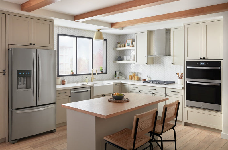 Four mural combiné électrique Whirlpool de 4,3 pi³ et de 27 po avec convection véritable - acier inoxydable résistant aux traces de doigts - WOEC7027PZ