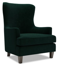 Fauteuil d’appoint à oreilles Sofa Lab de 32 po fabriqué au Canada en tissu de velours - vert Hunter Green