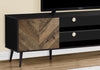 Archer 71" Modern TV Stand with Storage and Cable Management for TVs up to 80"- Black and Brown Two|Meuble pour téléviseur moderne Archer de 71 po avec rangement et système de gestion des câbles pour