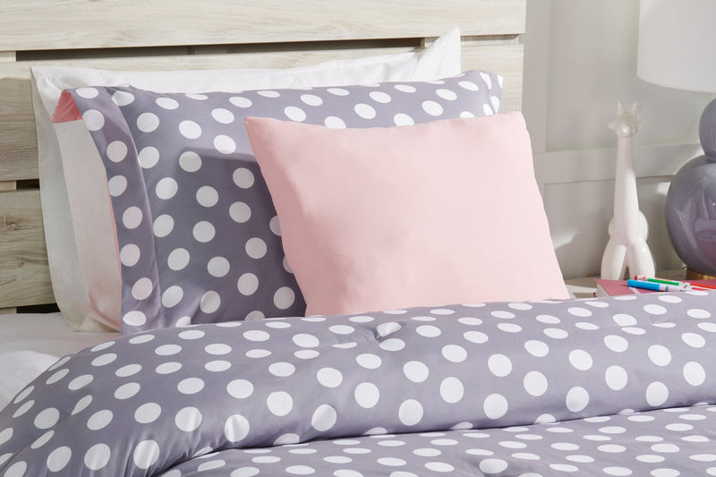 Ensemble d'édredon Portia 3 pièces pour lit simple - gris