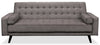 Avery Linen-Look Fabric Futon - Grey 