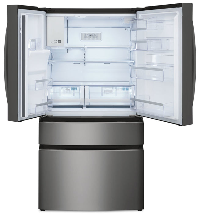 Réfrigérateur Frigidaire Gallery de 21,5 pi³ et de 36 po de profondeur comptoir à 4 portes françaises - acier inoxydable noir Smudge-ProofMD - GRMC2273CD
