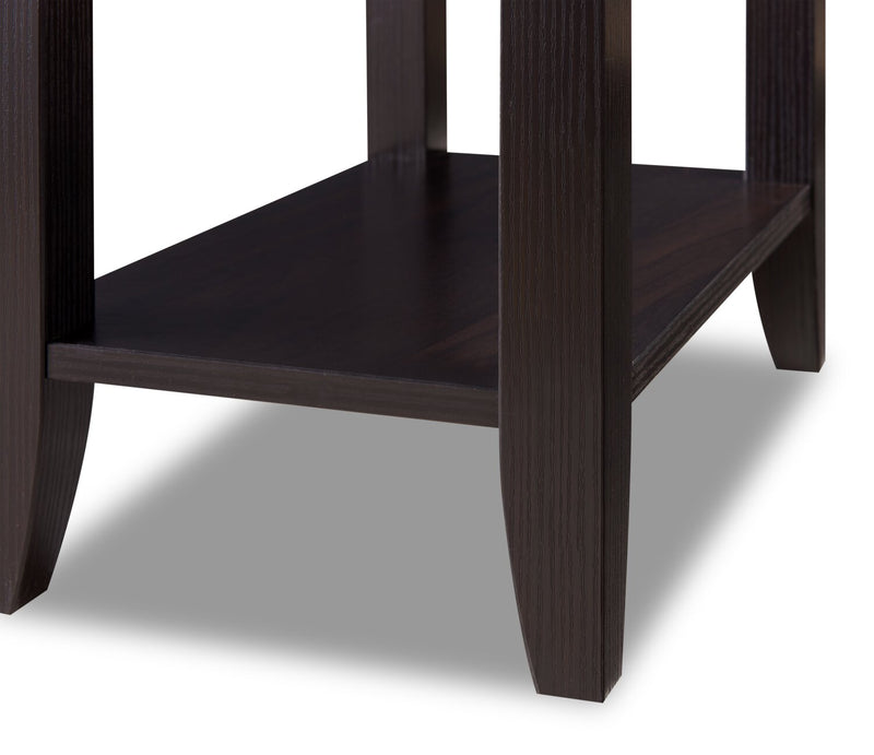 Table de fauteuil Torry de 11,5 po avec tiroir - rouge cacao