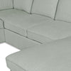 Scott Living Haven 3-Piece Chenille Fabric Sleeper Sectional with Two Storage Chaises - Seafoam Blue | Sofa-lit sectionnel Haven de Scott Living 3 pièces en tissu de chenille avec 2 fauteuils longs de rangement - bleu écume de mer