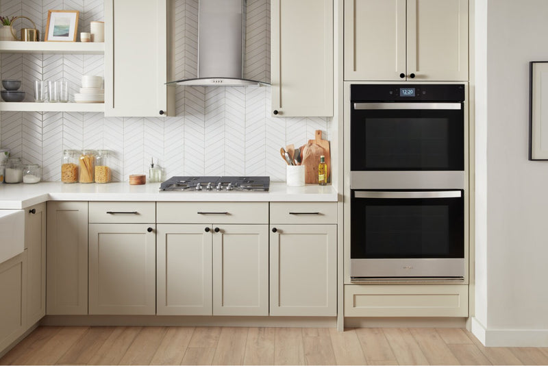 Four mural double électrique Whirlpool de 8,6 pi³ et de 27 po avec convection véritable - acier inoxydable résistant aux traces de doigts - WOED7027PZ
