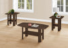 Everest 35.5" Rustic 3-Pack Coffee + 2 End Tables with Shelf - Dark Walnut |Ensemble 3 tables rustiques Everest de 35,5 po (table à café et 2 tables de bout) avec tablette - noyer foncé