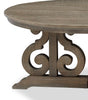 Tinley Park 40" Traditional Round Coffee Table - Grey-Brown Pine with Scroll Design Base|Table à café ronde traditionnelle Tinley Park de 40 po - pin gris-brun avec base à volutes