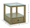Esme 22" Traditional Glass Top End Table with Storage and Shelf - Light Brown Wood|Table de bout traditionnelle Esme de 22 po avec dessus en verre, rangement et tablette - bois brun clair