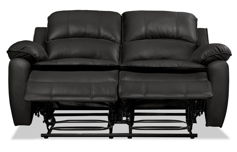 Causeuse inclinable Chandler de 60 po en tissu d’apparence cuir - gris