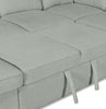 Scott Living Haven 3-Piece Left-Facing Chenille Fabric Sleeper Sectional with Storage Chaise - Seafoam Blue | Sofa-lit sectionnel de gauche Haven de Scott Living 3 pièces en tissu de chenille avec fauteuil long de rangement - bleu écume de mer