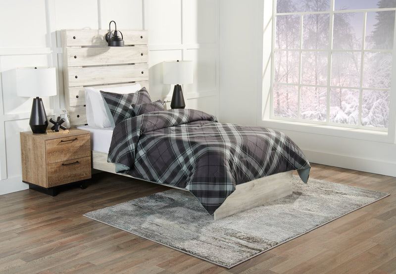 Ensemble d'édredon William 3 pièces pour lit simple - gris