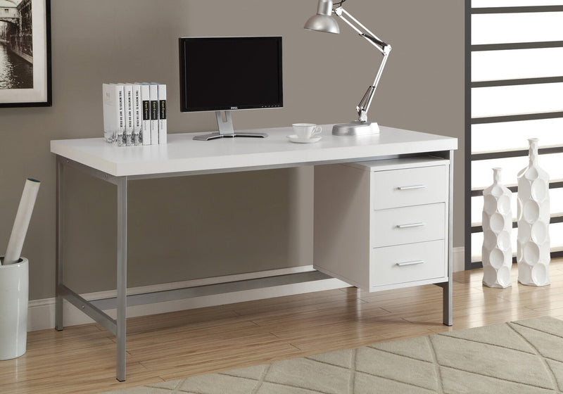 Bureau Stuart de 60 po à 3 tiroirs - blanc