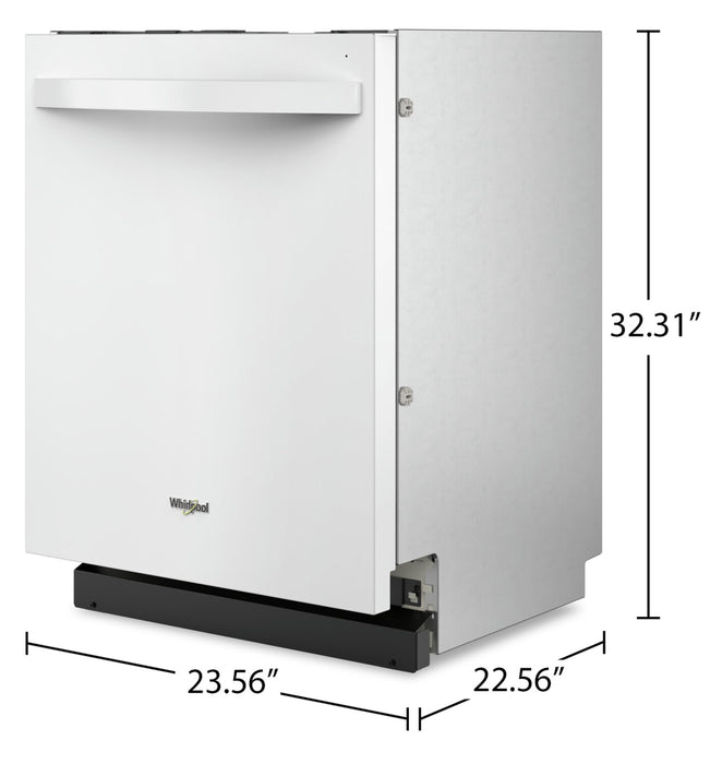 Lave-vaisselle encastré Whirlpool de 24 po et de 44 dBA avec commandes sur le dessus - blanc - WDT550SAPW