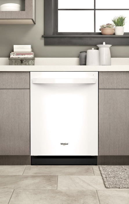Lave-vaisselle encastré Whirlpool de 24 po et de 44 dBA avec commandes sur le dessus - blanc - WDT550SAPW