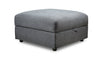 Evolve Linen-Look Fabric Ottoman - Charcoal 