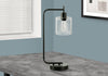 20" Black Metal Table Lamp with USB Charging|Lampe de table de 20 po en métal noir avec recharge USB