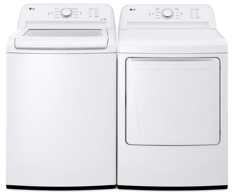 Laveuse à chargement par le haut de 4,8 pi³ avec agitateur à 4 directions et sécheuse électrique de 7,3 pi³ de LG