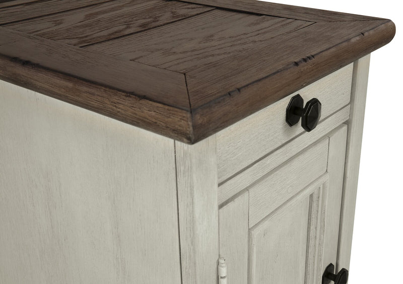 Table de fauteuil rustique Colby de 14 po avec rangement - bois deux teintes
