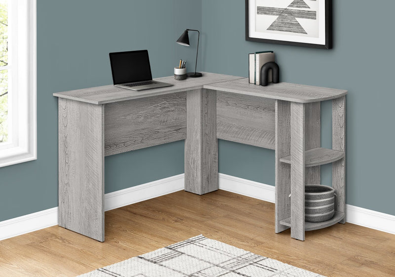 Bureau en forme de L Eason de 47 po avec tablette - gris