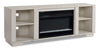 Antoni 62” TV Stand with Crystal Ember Firebox - White