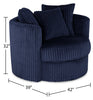 Midi Chenille Swivel Cuddler Chair - Groove Midnight 