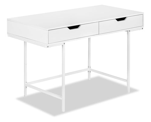 Bureau Butler de 47,25 po à 2 tiroirs - blanc