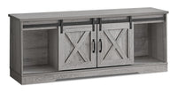Meuble pour téléviseur moderne Marston de 60 po avec rangement et système de gestion des câbles pour téléviseurs jusqu’à 65 po - gris