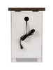 Morgan Chairside Table with USB - White
