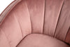 Brinley Velvet Accent Chair - Pink - Contemporary style Accent Chair in Pink Plywood, Rubberwood