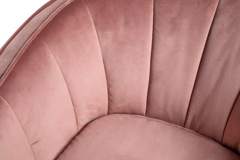 Fauteuil d’appoint Brinley de 29 po en tissu de velours avec pattes en bois - rose