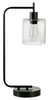 20" Black Metal Table Lamp with USB Charging|Lampe de table de 20 po en métal noir avec recharge USB