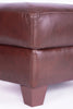 Chateau d’Ax Vita 31" 100% Genuine Leather Ottoman with Diamond Pattern Stitching and Wood Legs - Brown | Pouf Vita de Château d’Ax de 31 po en cuir 100 % véritable avec coutures à motif de diamant et pattes en bois - brun