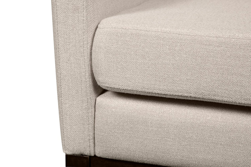 Fauteuil d’appoint Adel de 28,5 po en tissu d’apparence lin avec base en bois - beige