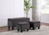 Kai 3-Piece Storage Ottomans - Contemporary style Ottoman in Grey Medium Density Fibreboard (MDF)