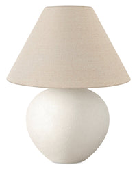 Lampe de table de 16 po en céramique crème avec abat-jour empire